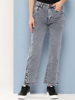 Aarika - Girls Grey Solid Denim Jeans