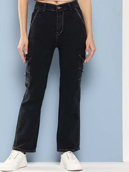 Aarika - Girls Black Solid Denim Jeans