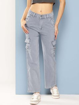 Aarika - Girls Grey Solid Denim Jeans