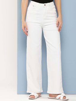 Aarika - Girls White Solid Denim Jeans