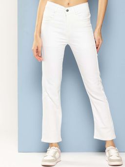 Aarika - Girls White Solid Denim Jeans