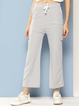 Aarika - Girls Grey Casual Solid Nylon Cargo