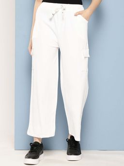 Aarika - Girls White Solid Nylon Cargo