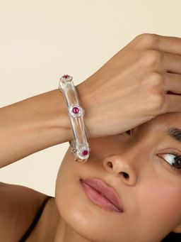 Isharya - Pink Ruby Corumdum Hinge Kada