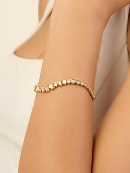 Isharya - White Gold Wave Cuff