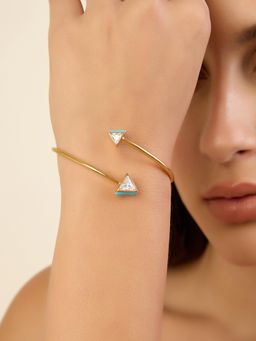 Isharya - White Blue Triangles Cuff