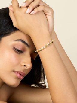 Isharya - White Rivets Open Cuff