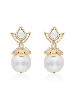 Isharya - White Perla Stone Stud Earrings