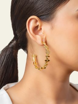 Isharya - Gold Lucky Charms Hoops Earrings