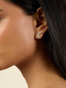 Isharya - White Crescent Shimmer Earrings