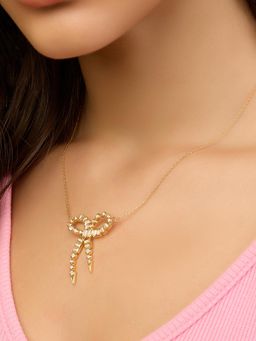 Isharya - White Bow Spiked Necklace