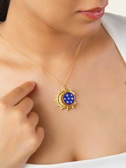 Isharya - White Reversible Sun And Stars Necklace