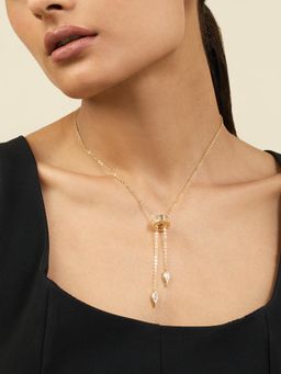 Isharya - White Tennis core Y Necklace