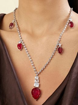 Isharya - Red Ruby Radiance Long Necklace