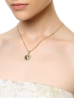 Estele - Gold Plated Astonished Emoji Designer Pendent for Women