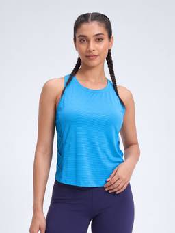 Fitkin - Women's Neon Blue Sleeveless Active Tank Top