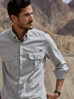 Andamen - Regular Fit Grey Arctic Explorer Shirt