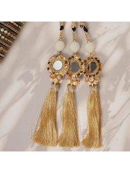 Ruby Raang Studio - Pearls, Mirrors and Black Thread Parandi