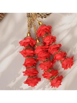 Ruby Raang Studio - Red Floral and Gota Parandi
