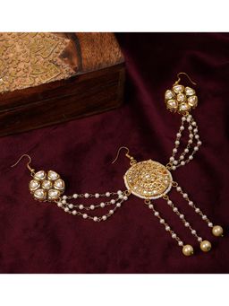 Ruby Raang Studio - Ruby Raang Women's Kundan Juda Pin with Pearls