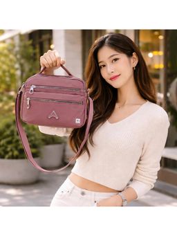 NFI Essentials - Multi-Layer Stylish Sling Bag - Pink