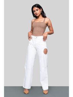 FREAKINS - White Cavern Straight Jeans