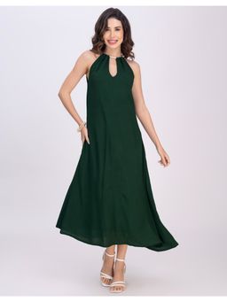 Moomaya - Sleeveless Maxi Dress with Beaded Neckline