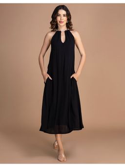Moomaya - Sleeveless Maxi Dress with Beaded Neckline
