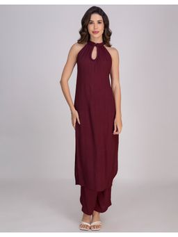 Moomaya - Women Crinkle Rayon Kurta with Pant (Set of 2)