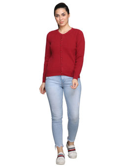 Madame - Maroon Color Cardigans For Womens