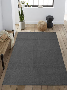 Saral Home - Dark Grey Polypropylene Anti Skid Carpet - 180X270 cm