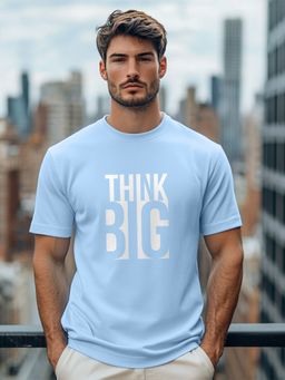 Nobero - Mens Blue Regular Fit Printed T-Shirt