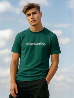 Nobero - Green Regular Fit Printed T-Shirt