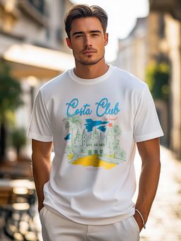 Nobero - Men White Regular Fit Printed T-Shirt