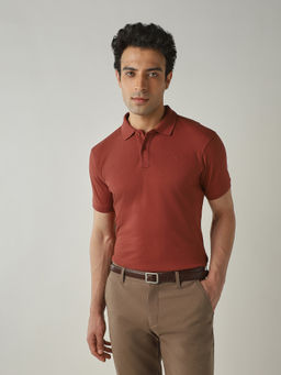 Reid & Taylor - Tandoori Spice Maroon Regular Fit T-Shirt