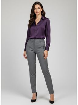 Bcz Style - Women Purple Satin Full Sleeves Shirt