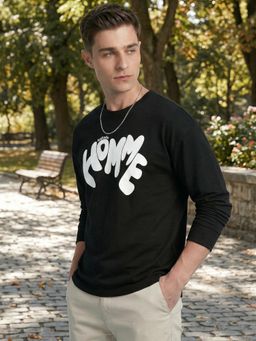 LEOTUDE - Men's Black Oversized T-Shirt