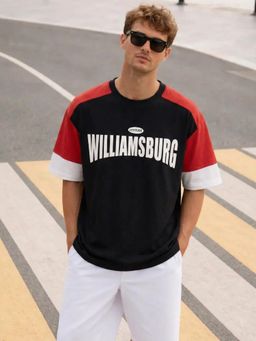 LEOTUDE - Men's Black Oversized T-Shirt