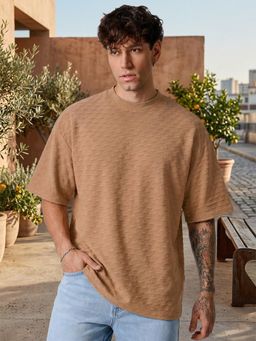 LEOTUDE - Men's Peach Oversized T-Shirt