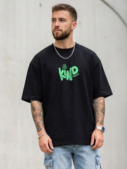 LEOTUDE - Men's Black Oversized T-Shirt