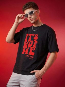 LEOTUDE - Men's Black Oversized T-Shirt