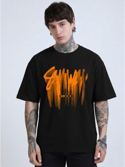 LEOTUDE - Men's Black Oversized T-Shirt
