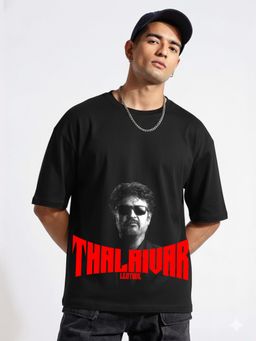 LEOTUDE - Men's Black Oversized T-Shirt