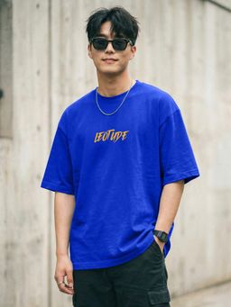 LEOTUDE - Men's Blue Oversized T-Shirt