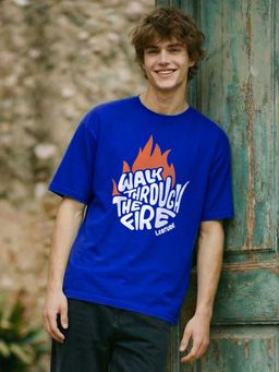 LEOTUDE - Men's Blue Oversized T-Shirt