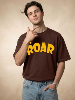 LEOTUDE - Men's Brown Oversized T-Shirt