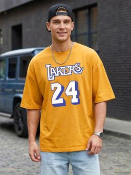 LEOTUDE - Men's Yellow Oversized T-Shirt