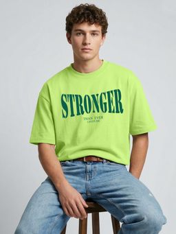 LEOTUDE - Men's Green Oversized T-Shirt