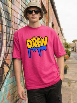 LEOTUDE - Men's Pink Oversized T-Shirt