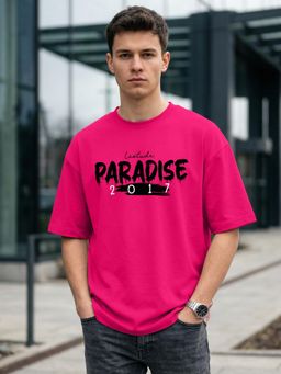 LEOTUDE - Men's Pink Oversized T-Shirt